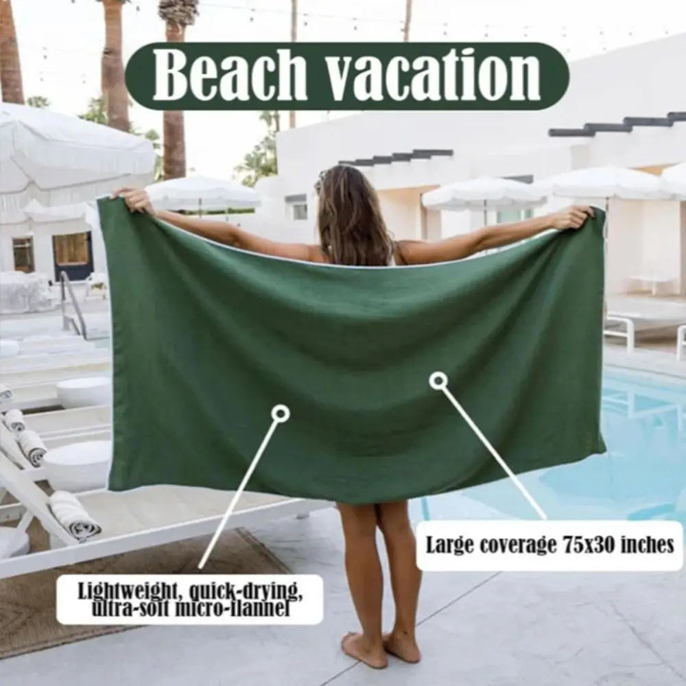 Portable Quick-Drying Multifunctional Coral Fleece Bath Towel - Perfect for Beach and Outdoor Use!