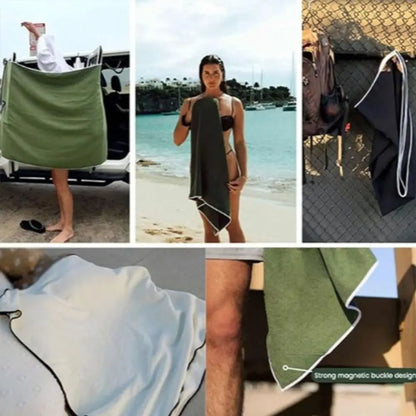 Portable Quick-Drying Multifunctional Coral Fleece Bath Towel - Perfect for Beach and Outdoor Use!